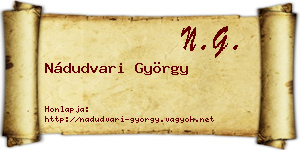 Nádudvari György névjegykártya