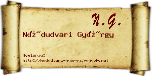 Nádudvari György névjegykártya